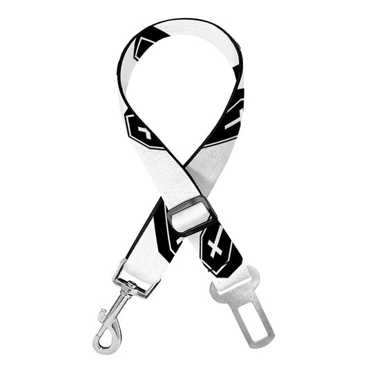Black And White Coffin Pattern Print Dog Seat Belt