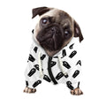 Black And White Coffin Pattern Print Dog Zip Up Hoodie