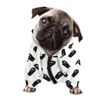 Black And White Coffin Pattern Print Dog Zip Up Hoodie