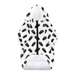 Black And White Coffin Pattern Print Dog Zip Up Hoodie
