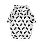 Black And White Coffin Pattern Print Dog Zip Up Hoodie