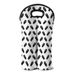 Black And White Coffin Pattern Print Double Neoprene Wine Tote