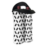Black And White Coffin Pattern Print Double Neoprene Wine Tote