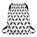 Black And White Coffin Pattern Print Drawstring Backpack