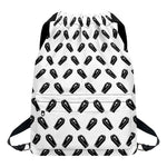 Black And White Coffin Pattern Print Drawstring Backpack