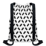 Black And White Coffin Pattern Print Drawstring Backpack