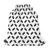 Black And White Coffin Pattern Print Drawstring Bag