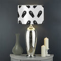 Black And White Coffin Pattern Print Drum Lamp Shade