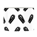 Black And White Coffin Pattern Print Drum Lamp Shade