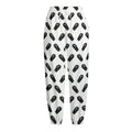 Black And White Coffin Pattern Print Fleece Lined Knit Pants