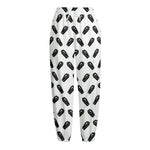 Black And White Coffin Pattern Print Fleece Lined Knit Pants