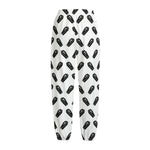 Black And White Coffin Pattern Print Fleece Lined Knit Pants