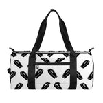 Black And White Coffin Pattern Print Gym Bag