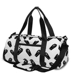 Black And White Coffin Pattern Print Gym Bag