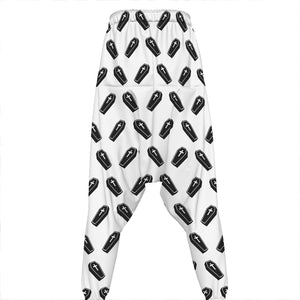 Black And White Coffin Pattern Print Hammer Pants