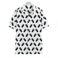 Black And White Coffin Pattern Print Hawaiian Shirt