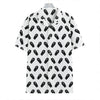 Black And White Coffin Pattern Print Hawaiian Shirt