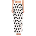 Black And White Coffin Pattern Print High Slit Maxi Skirt
