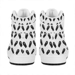 Black And White Coffin Pattern Print High Top Leather Sneakers