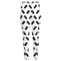 Black And White Coffin Pattern Print High-Waisted Pocket Leggings