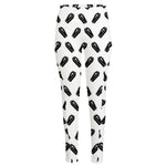 Black And White Coffin Pattern Print High-Waisted Pocket Leggings