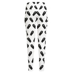 Black And White Coffin Pattern Print High-Waisted Pocket Leggings