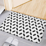 Black And White Coffin Pattern Print Indoor Door Mat