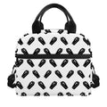 Black And White Coffin Pattern Print Insulated Lunch Bag