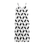 Black And White Coffin Pattern Print Jersey Midi Cami Dress