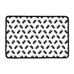 Black And White Coffin Pattern Print Kitchen Mat