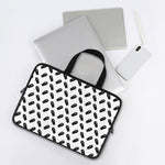 Black And White Coffin Pattern Print Laptop Sleeve With Handle