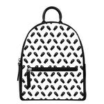 Black And White Coffin Pattern Print Leather Backpack