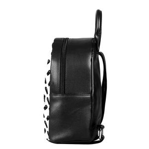 Black And White Coffin Pattern Print Leather Backpack