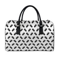 Black And White Coffin Pattern Print Leather Duffel Bag