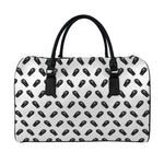Black And White Coffin Pattern Print Leather Duffle Bag