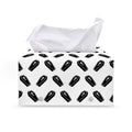 Black And White Coffin Pattern Print Leather Tissue Box Cover