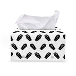 Black And White Coffin Pattern Print Leather Tissue Box Cover
