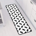 Black And White Coffin Pattern Print Long Kitchen Mat