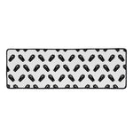 Black And White Coffin Pattern Print Long Kitchen Mat