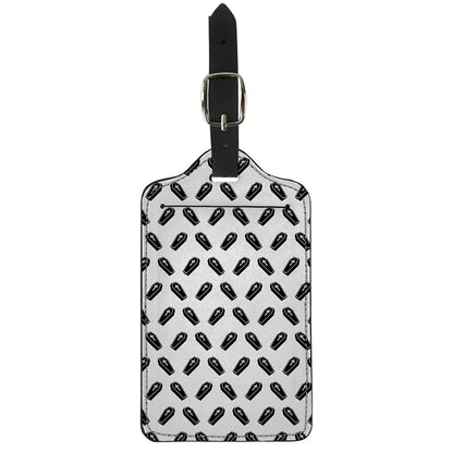 Black And White Coffin Pattern Print Luggage Tag