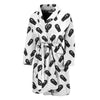 Black And White Coffin Pattern Print Men's Bathrobe