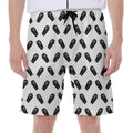 Black And White Coffin Pattern Print Men's Beach Shorts