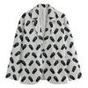 Black And White Coffin Pattern Print Men's Blazer