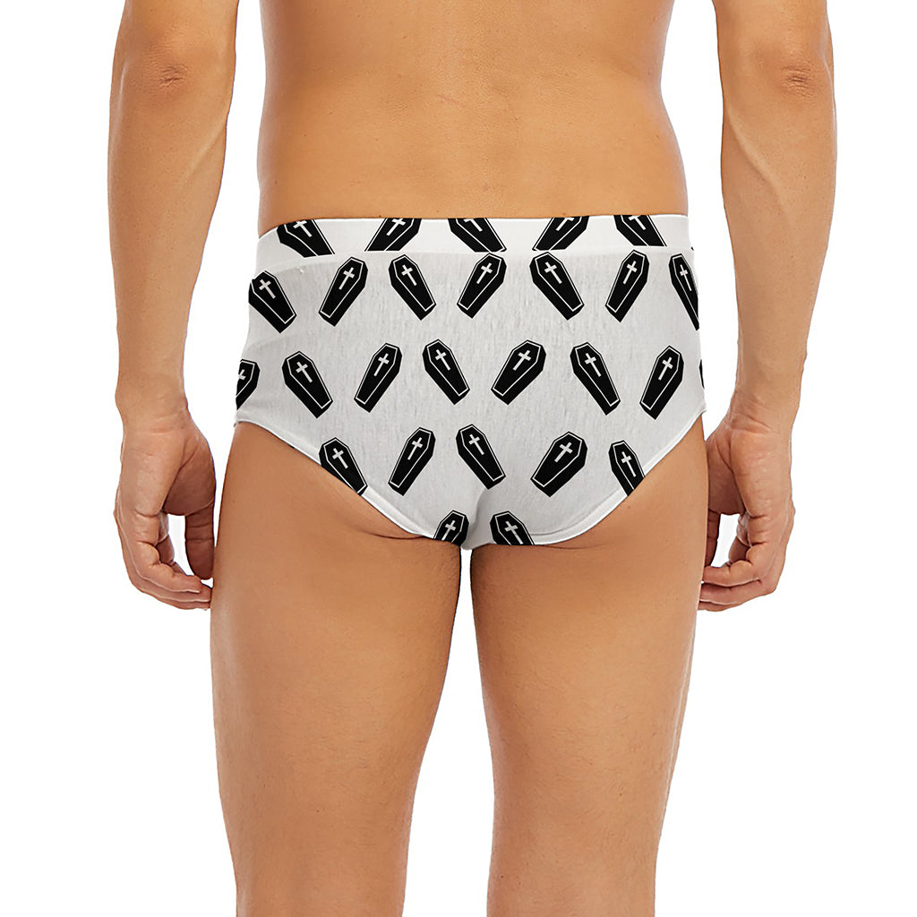 Black And White Coffin Pattern Print Men's Briefs