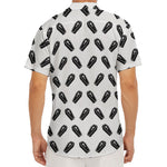 Black And White Coffin Pattern Print Men's Deep V-Neck Shirt