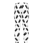 Black And White Coffin Pattern Print Men's leggings