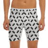 Black And White Coffin Pattern Print Men's Long Boxer Briefs