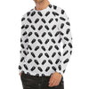 Black And White Coffin Pattern Print Men's Long Sleeve Rash Guard