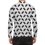 Black And White Coffin Pattern Print Men's Long Sleeve Rash Guard