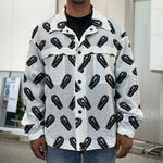 Black And White Coffin Pattern Print Men's Shirt Jacket